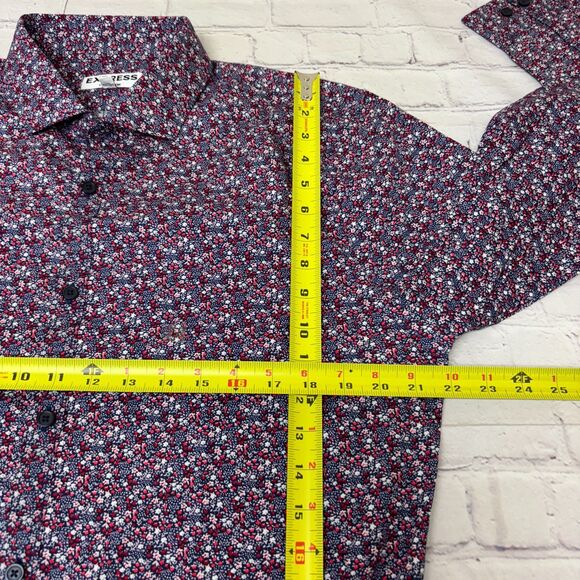 NWT Express Men Extra Slim Fit Button Shirt Top Size Large Floral C025 -10 - Picture 3 of 16